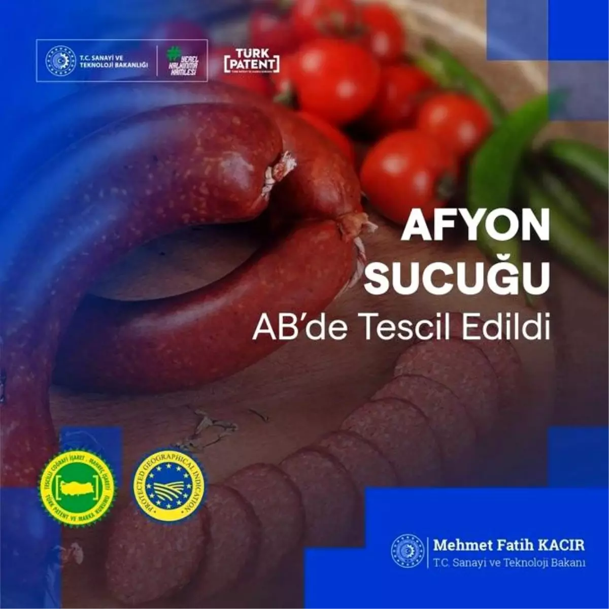 Afyon Sucuğu, AB'de Coğrafi İşaretli 35. Ürün Olarak Tescillendi