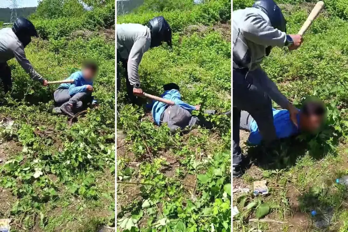 Cinsel içerikli paylaşım yapan gençleri sopayla acımasızca dövdü