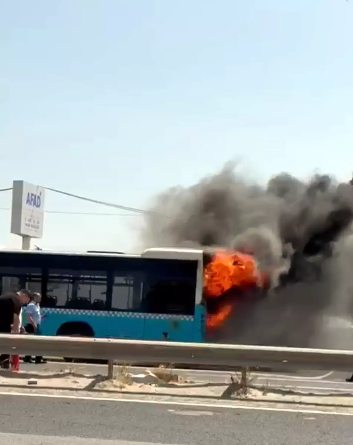 Çorlu'da Belediye Otobüsü Yangın Çıkardı