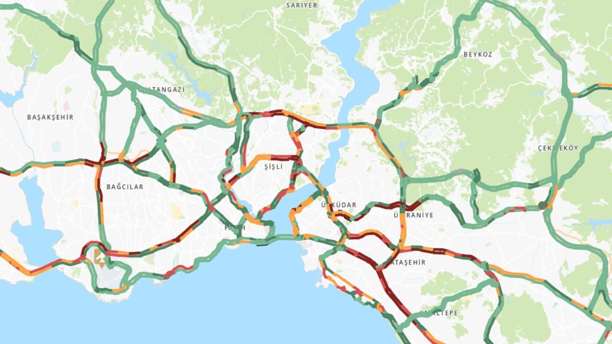 Trafik durumu haritası (CANLI) 13 Haziran İstanbul'da trafik yoğunluğu yüzde kaç?