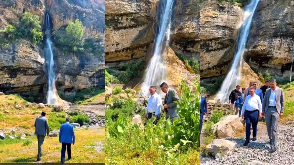 Hakkari Valisi Ağaçdibi Şelalesi'ni Ziyaret Etti