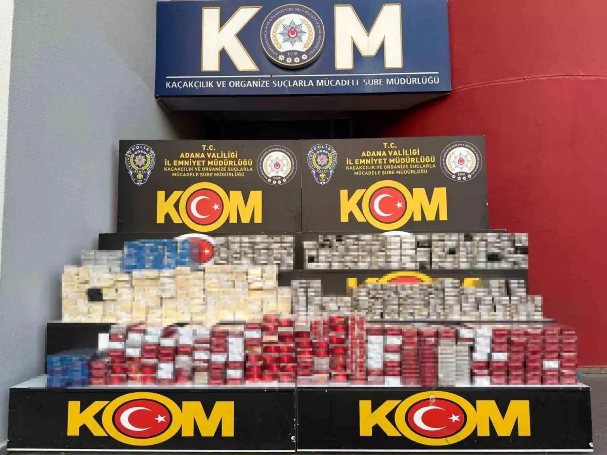 Adana'da Kaçak Sigara Operasyonu: 9 Bin 750 Paket Ele Geçirildi