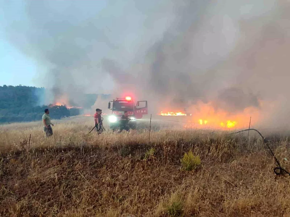 Çanakkale'nin Ayvacık İlçesinde Tarım Arazisinde Yangın