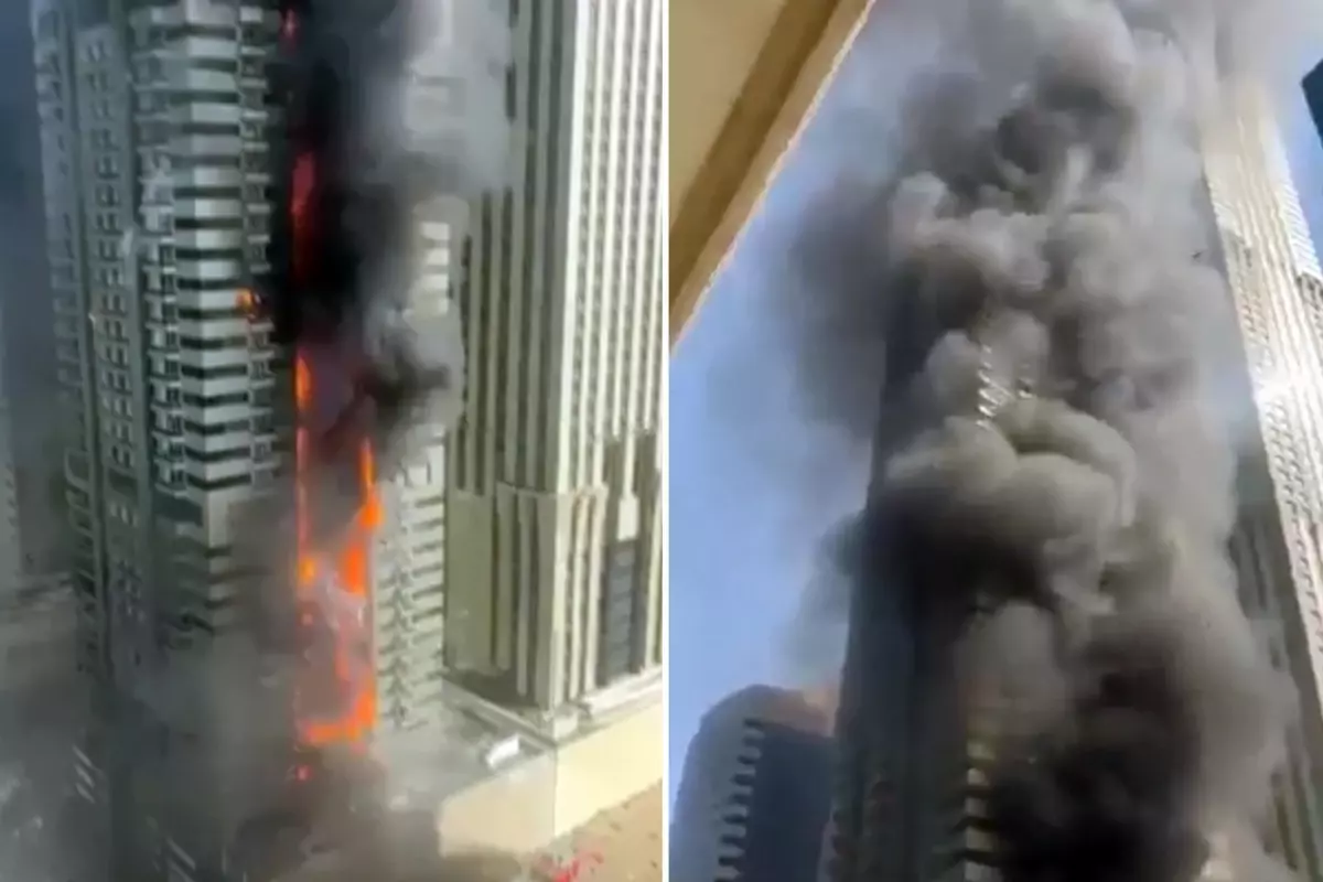 Dubai'de 67 katlı gökdelende yangın