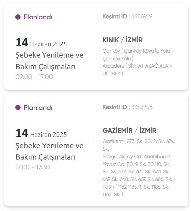 İzmir GEDİZ elektrik kesintisi! 14 Haziran İzmir'de elektrik kesintisi ne zaman bitecek, elektrikler ne zaman gelecek?