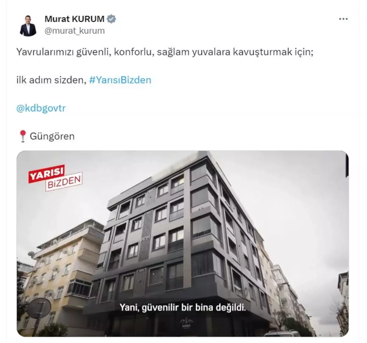 Bakan Kurum'dan 'Yarısı Bizden' Kampanyası Vurgusu