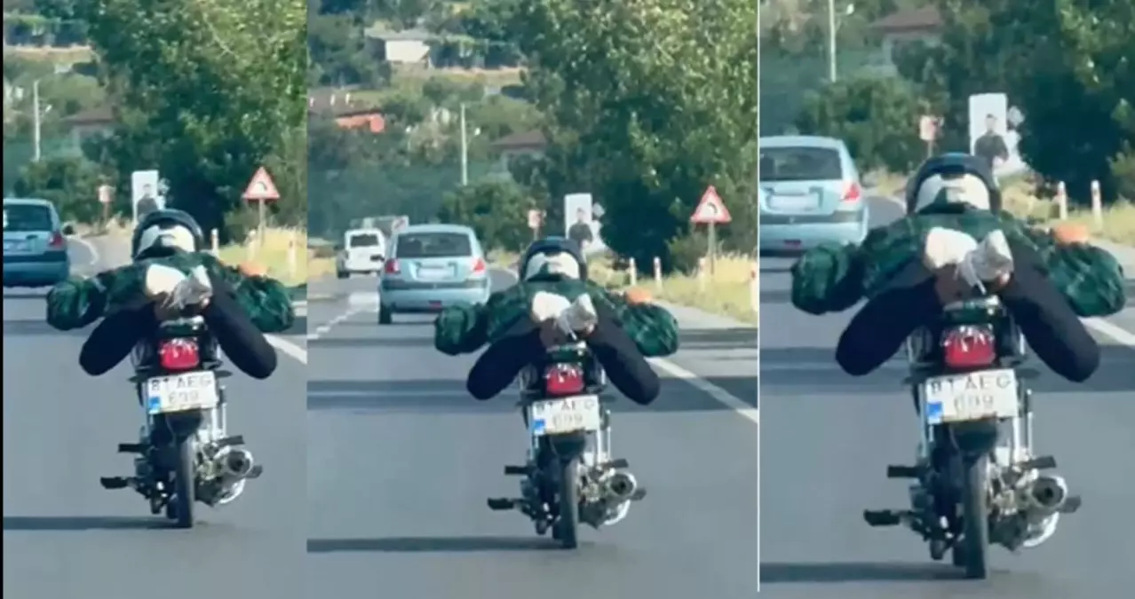 Tehlikeli Motosiklet Sürüşü Kamera ile Kaydedildi