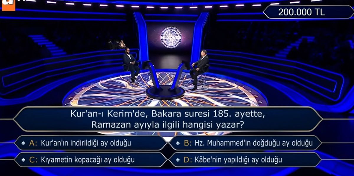 Kur'an-ı Kerim'de, Bakara suresi 185. ayette, Ramazan ayıyla ilgili hangisi yazar?