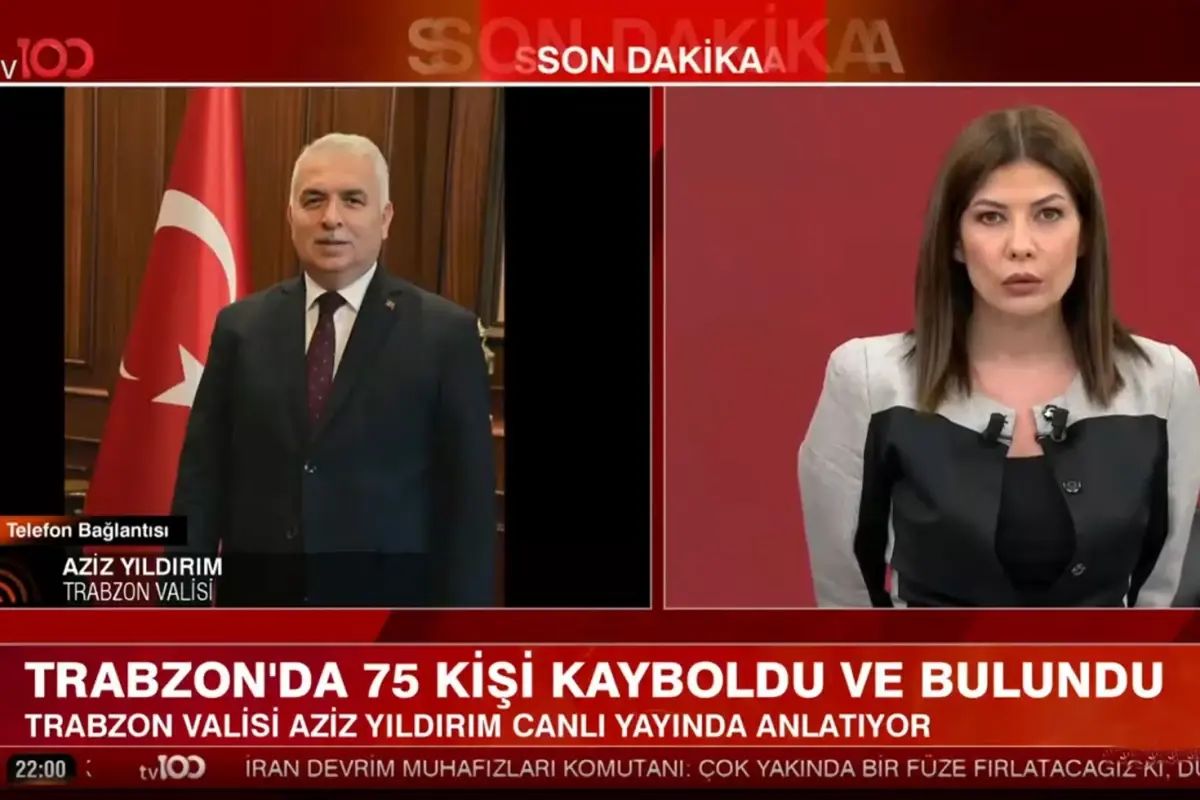 Siste kaybolan 75 kişinin son durumu ne? Trabzon Valisi Aziz Yıldırım tv100'e konuştu