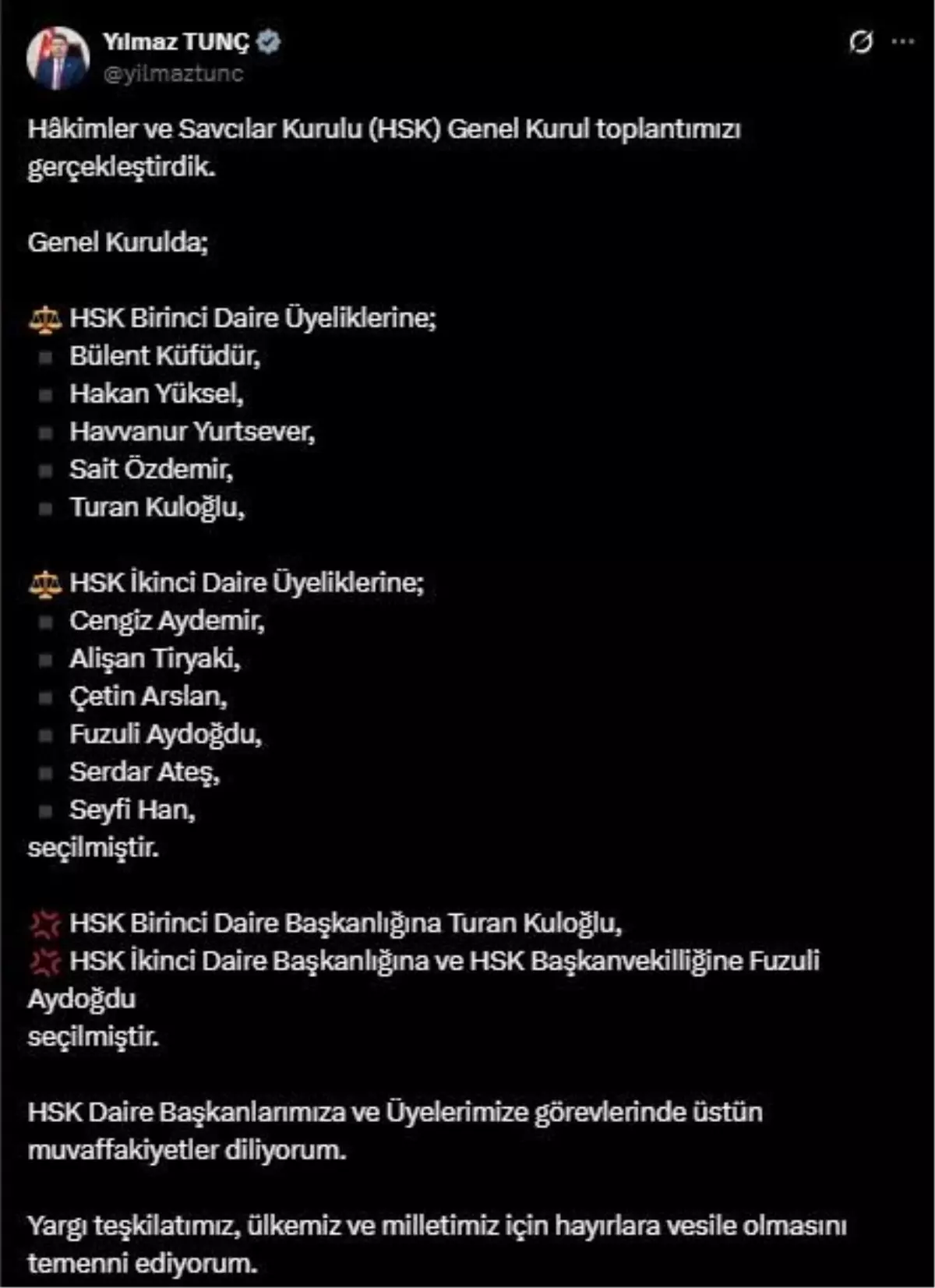 HSK Genel Kurul Toplantısı Sonuçlandı