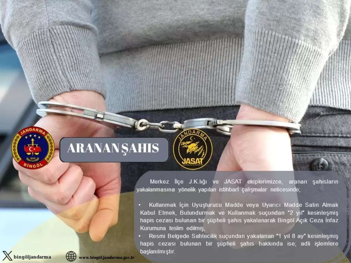 Bingöl'de Hapis Cezası Bulunan İki Kişi Yakalandı