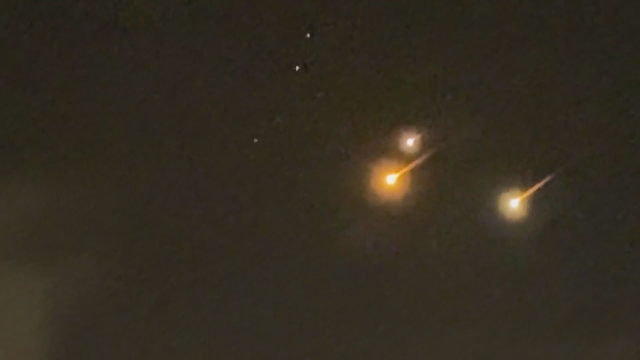 Missiles fired from Iran towards Israel in the skies of Bethlehem!