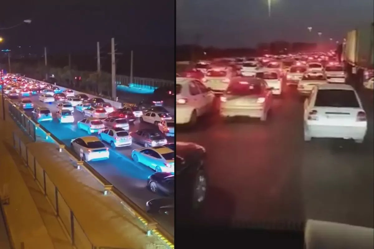 Tahran'dan kaçış! Kilometrelerce kuyruk oluştu