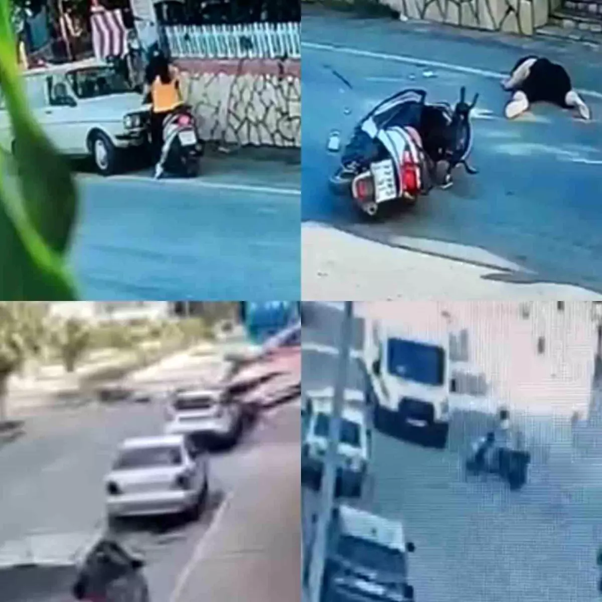 Mersin'de Alkollü Sürücüyle Motosiklet Kazası Güvenlik Kamerasında