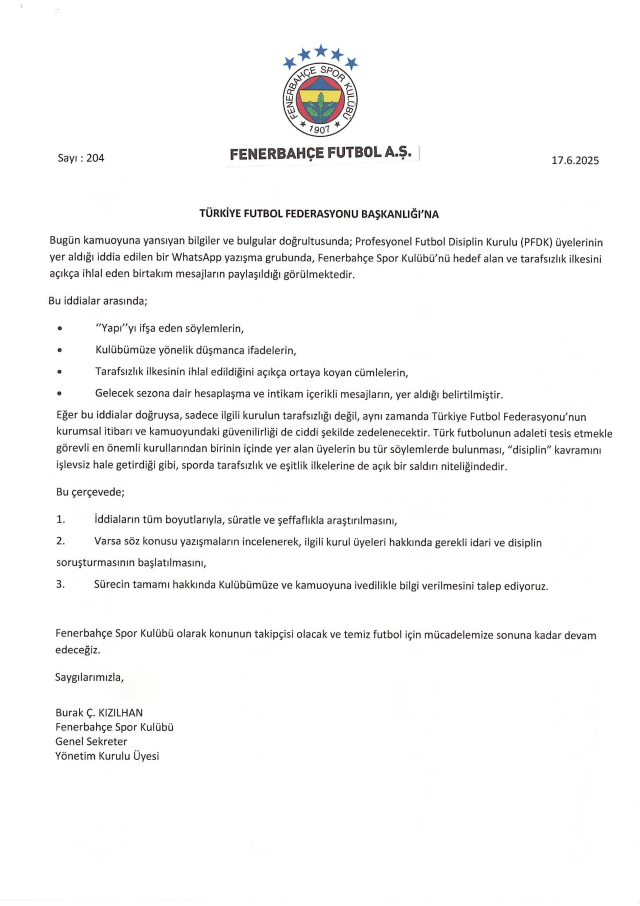 PFDK yazışmaları nedir? PFDK yazışmalarında ne yazıyor?