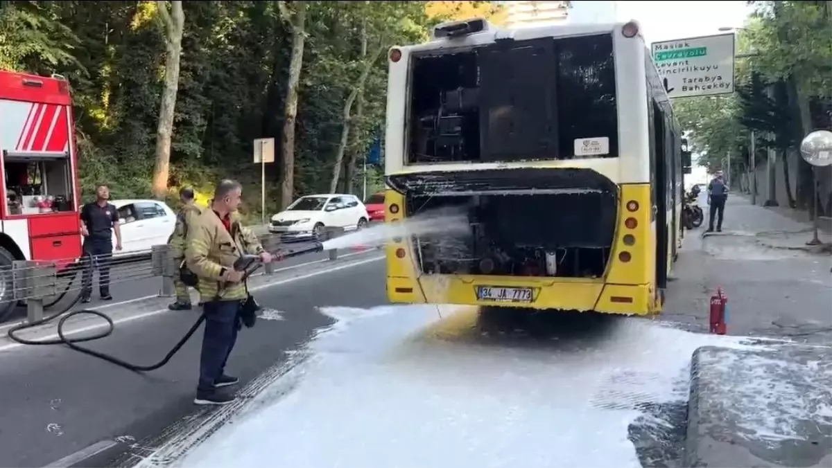 Sarıyer'de İETT Otobüsünde Yangın Çıktı