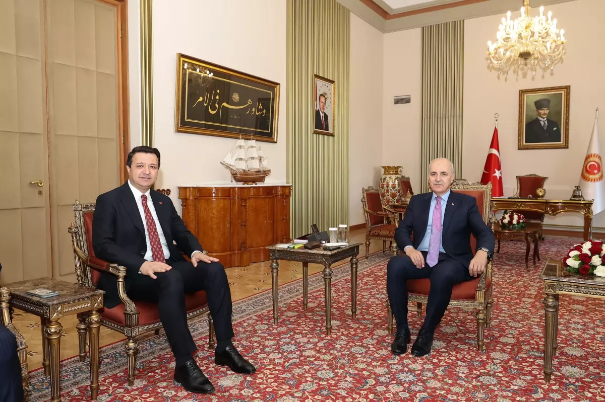 TBMM Başkanı Numan Kurtulmuş, Saadet Partisi Genel Başkanı Mahmut Arıkan'ı Kabul Etti