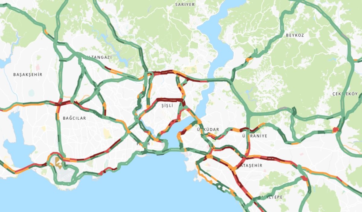 Trafik durumu haritası (CANLI) 17 Haziran İstanbul'da trafik yoğunluğu yüzde kaç?