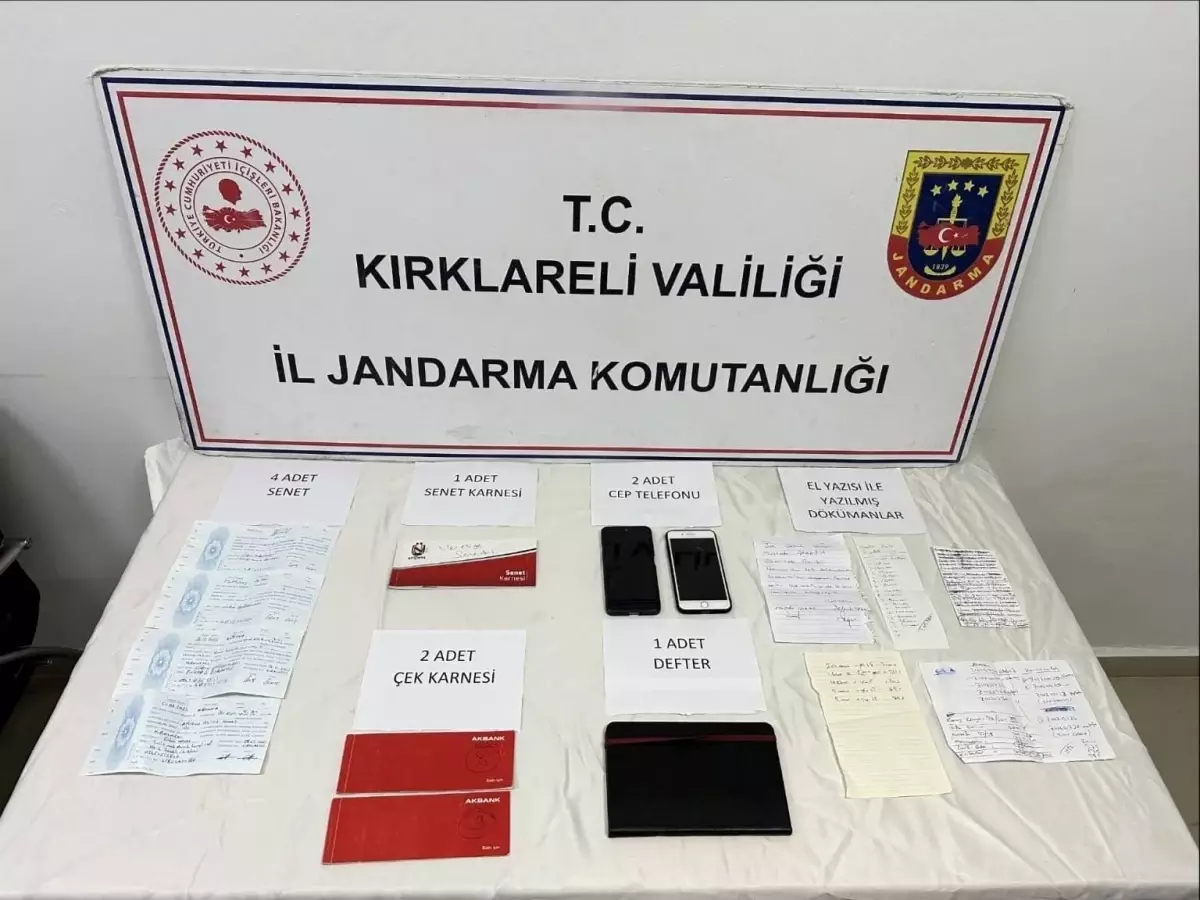 Kırklareli'de Tefecilik İddiasıyla Bir Şüpheli Yakalandı