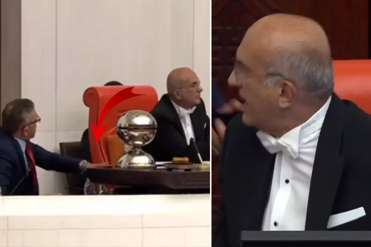 Meclis'te gergin anlar! İYİ Partili katip üyesi, TBMM Başkanvekili'nin kürsüsüne vurdu