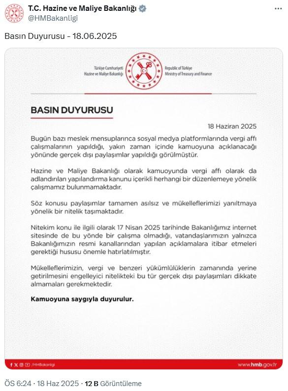 The ministry's statement on the tax amnesty claims that gave hope to millions