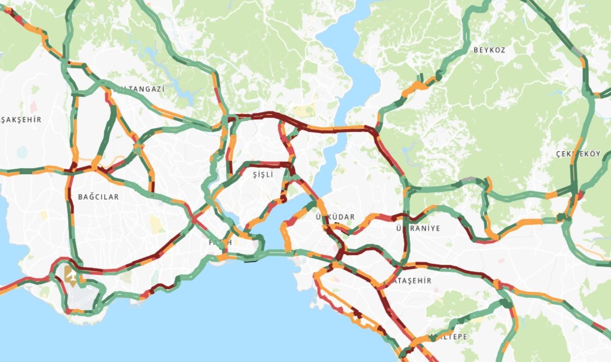 Trafik durumu haritası (CANLI) 18 Haziran İstanbul'da trafik yoğunluğu yüzde kaç?