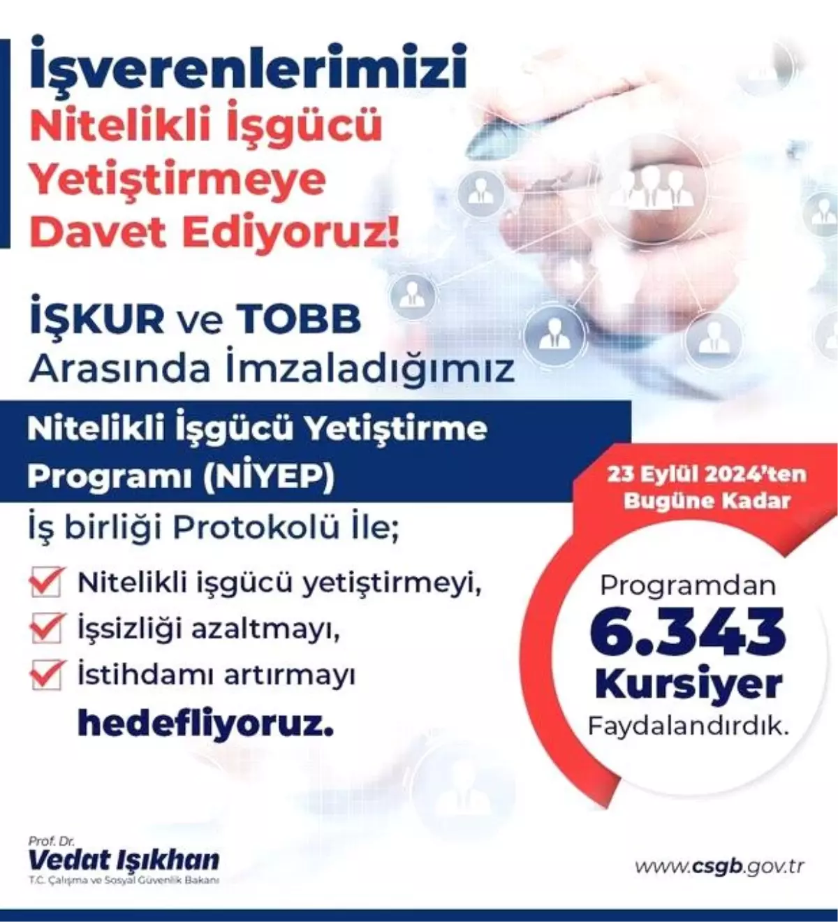 Bakan Işıkhan'dan İşverenlere 6 Aylık Kurs Desteği