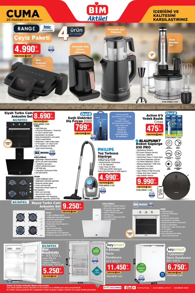 BİM 20 Haziran aktüel kataloğu! Bim'de bu hafta hangi ürünler satışta olacak? Telefon, kulaklık, buzdolabı, kol saati...