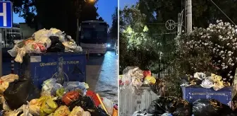 Buca'da belediye işçileri greve gitti, ilçede çöp yığınları oluştu