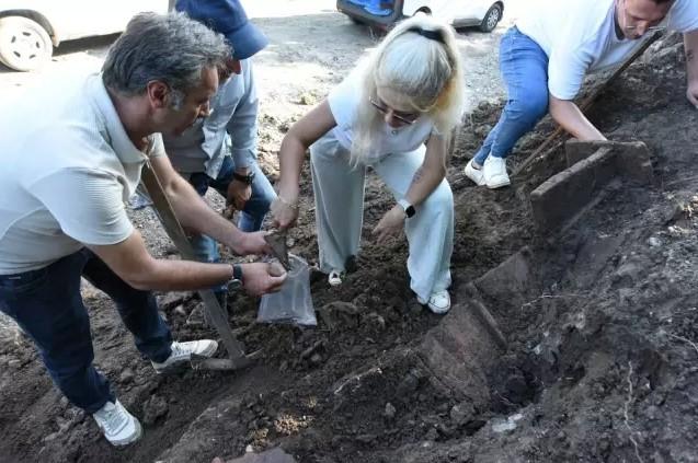A grave remnant from the Roman-Byzantine period was found during road work in Ordu