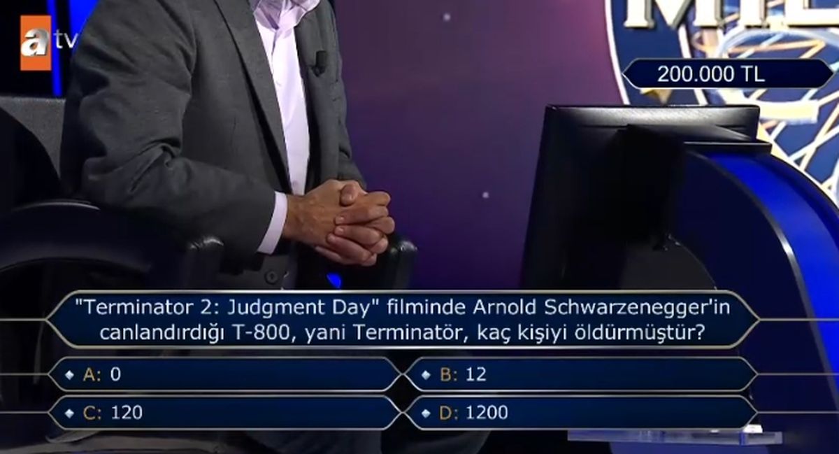 'Terminator 2: Judgment Day' filminde Arnold Schwarzenegger'in canlandırdığı T-800, yani Terminatör, kaç kişiyi öldürmüştür?