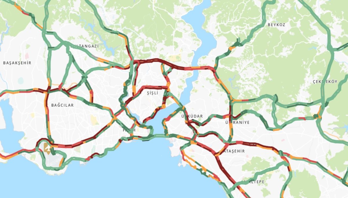 Trafik durumu haritası (CANLI) 19 Haziran İstanbul'da trafik yoğunluğu yüzde kaç?