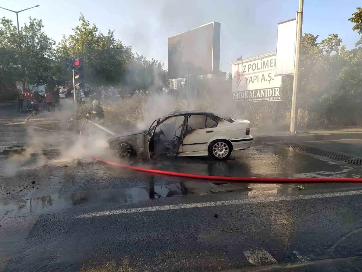 Çorlu'da korku dolu anlar: LPG'li otomobil alev topuna döndü