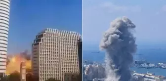 İran'ın Hayfa'yı vurduğu an! Dumanlar metrelerce yükseğe çıktı