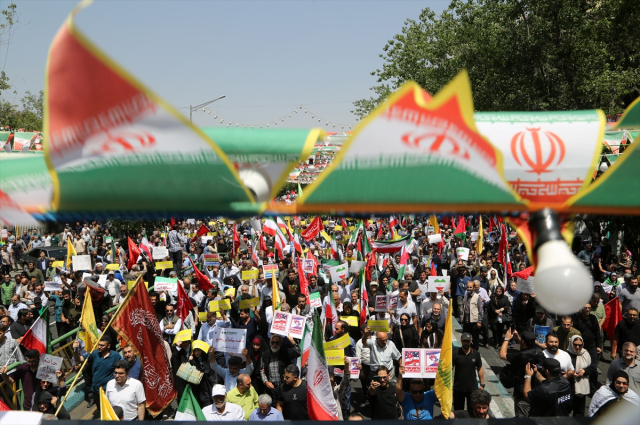 Iranians took to the streets after Friday prayers