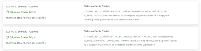 İstanbul BEYLİKDÜZÜ elektrik kesintisi! 20 Haziran Beylikdüzü elektrik kesintisi ne zaman bitecek, elektrikler ne zaman gelecek?