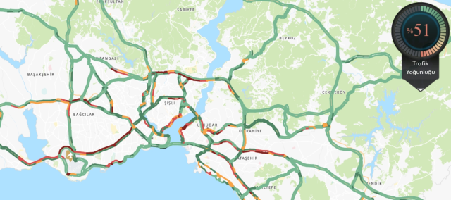 Trafik durumu haritası (CANLI) 20 Haziran İstanbul'da trafik yoğunluğu yüzde kaç?