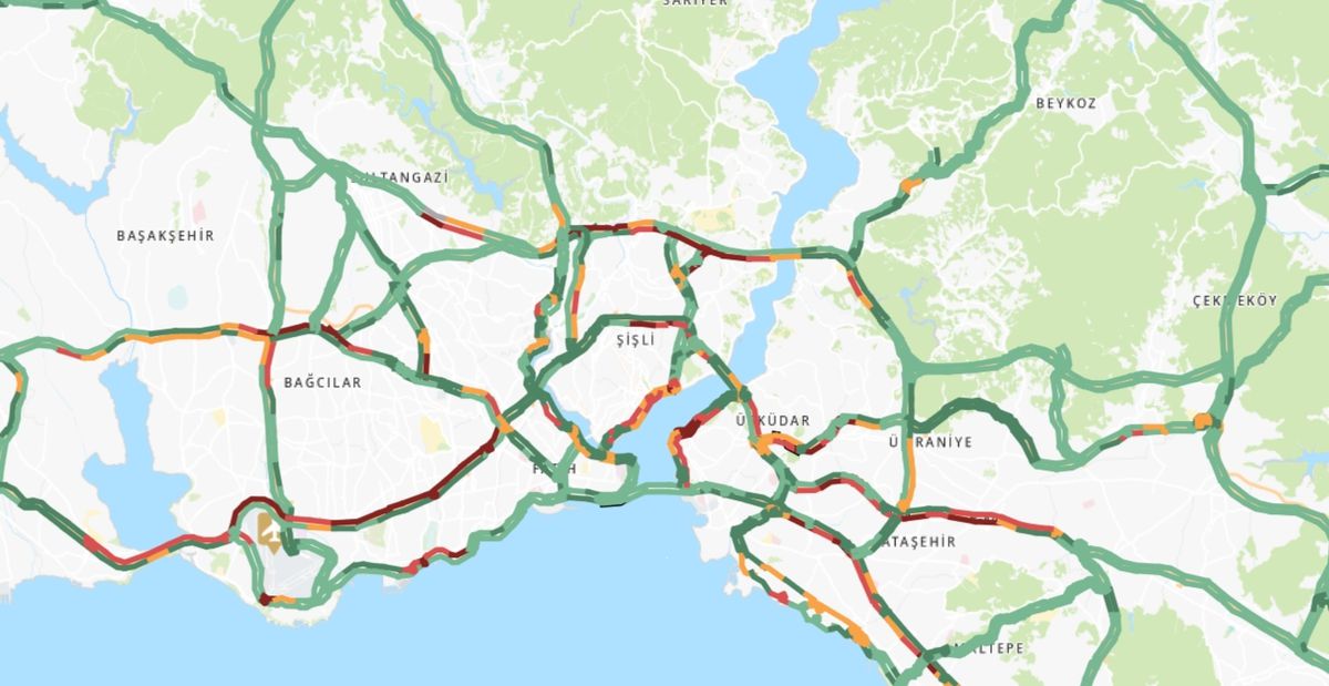 Trafik durumu haritası (CANLI) 20 Haziran İstanbul'da trafik yoğunluğu yüzde kaç?