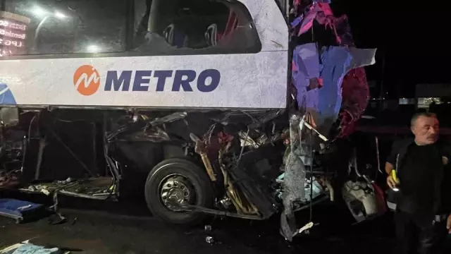 The passenger bus collided with the truck from behind