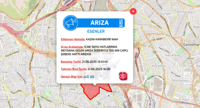 İstanbul ESENLER su kesintisi! 21-22 Haziran İSKİ Esenler su kesintisi ne zaman bitecek, sular ne zaman gelecek?