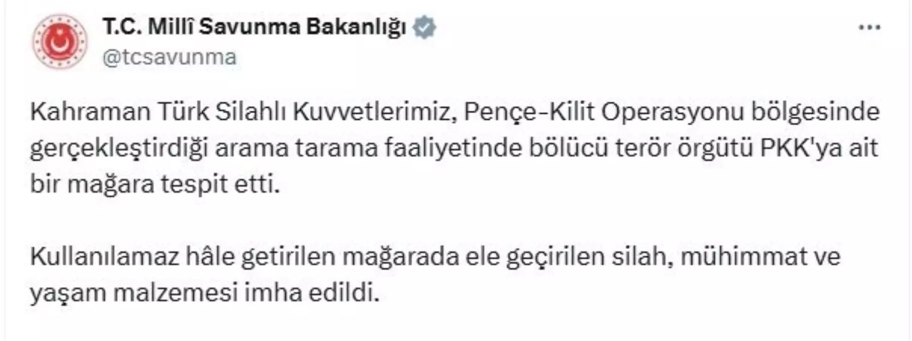 Pençe-Kilit Operasyonu'nda PKK'ya Ait Silah ve Mühimmat Ele Geçirildi