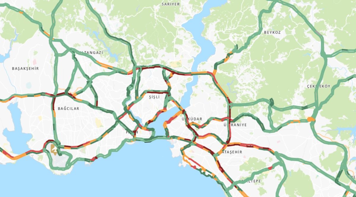 Trafik durumu haritası (CANLI) 21 Haziran İstanbul'da trafik yoğunluğu yüzde kaç?