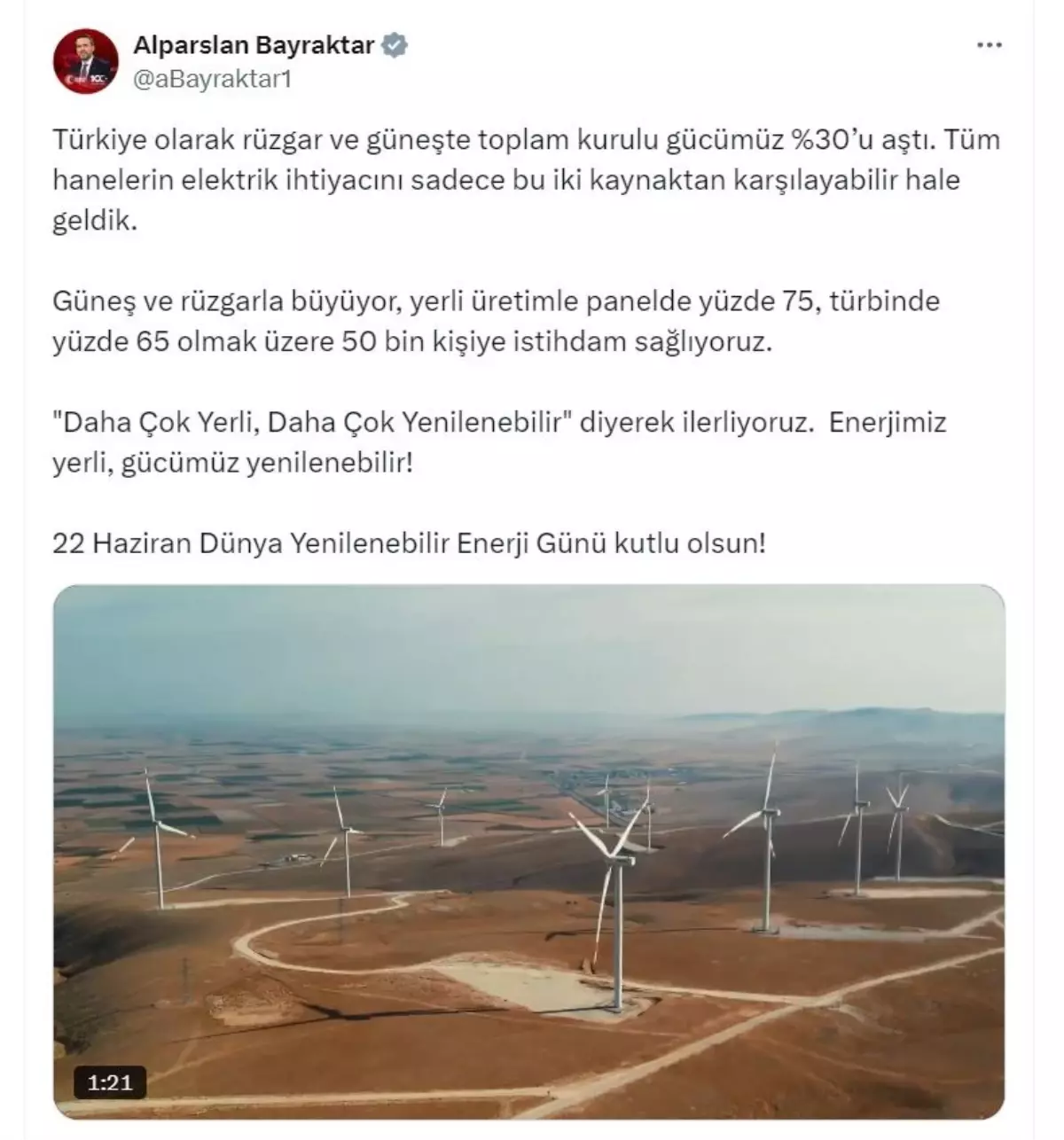 Türkiye'nin Yenilenebilir Enerji Hedefleri: Rüzgar ve Güneş ile Elektrik İhtiyacını Karşılıyoruz