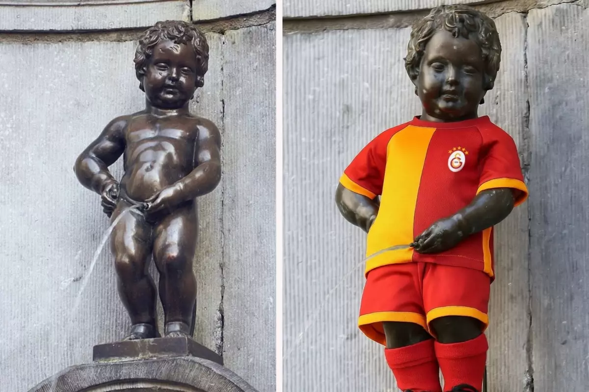 Belçika'nın ünlü Manneken Pis heykeli Galatasaray forması giyecek