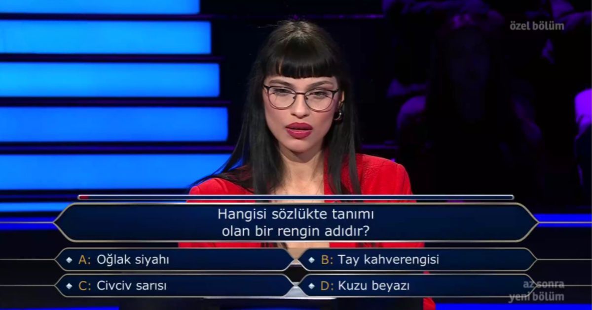 Hangisi sözlükte tanımı olan bir rengin adıdır?