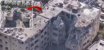 İsrail'deki büyük enkaz dron kamerasına böyle yansıdı