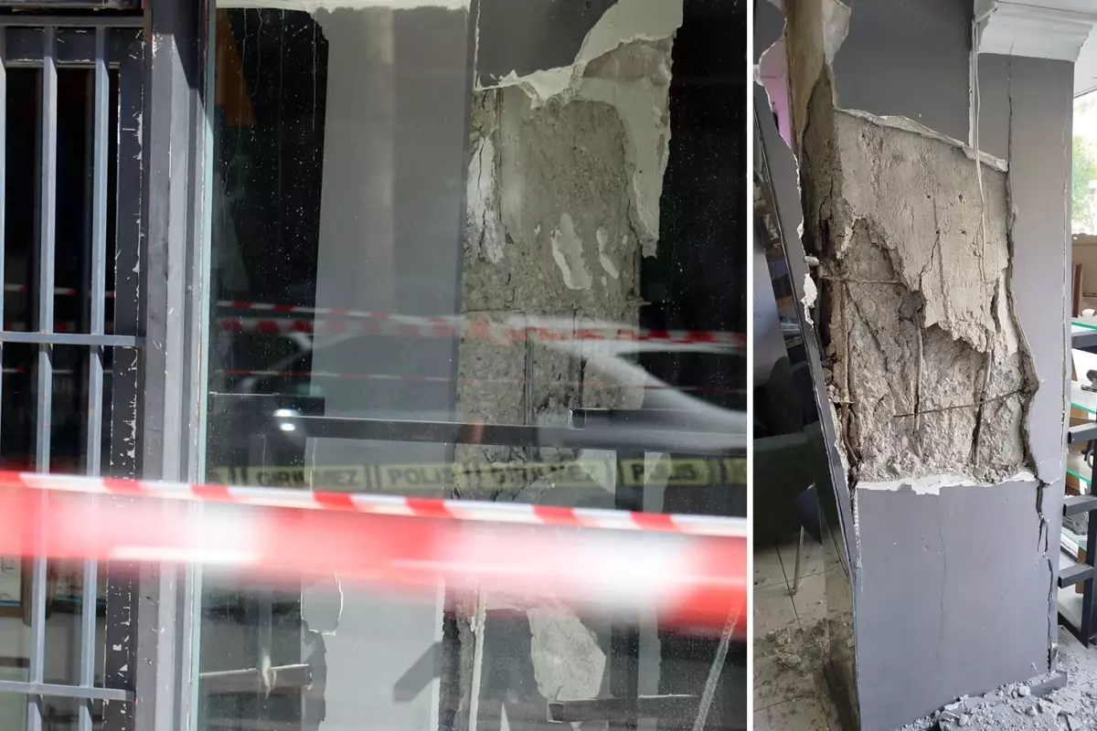 7 katlı apartmanın taşıyıcı kolonu bomba gibi patladı