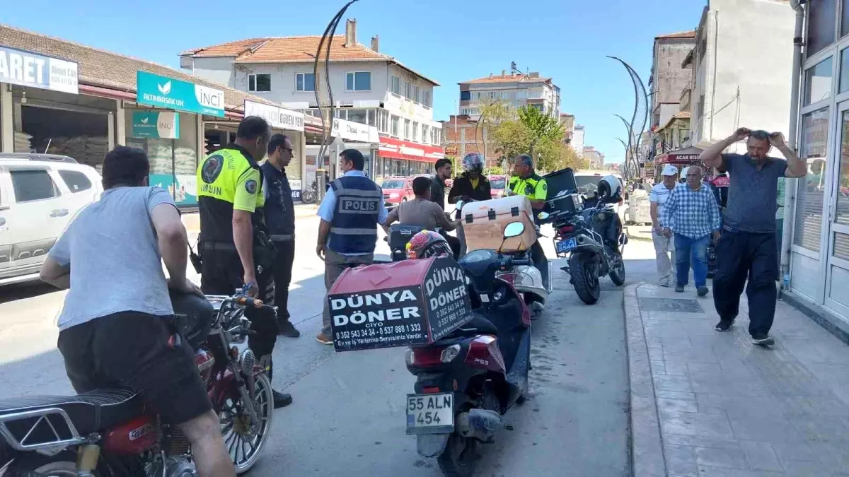 Samsun'da Motosiklet Sürücülerine Denetim