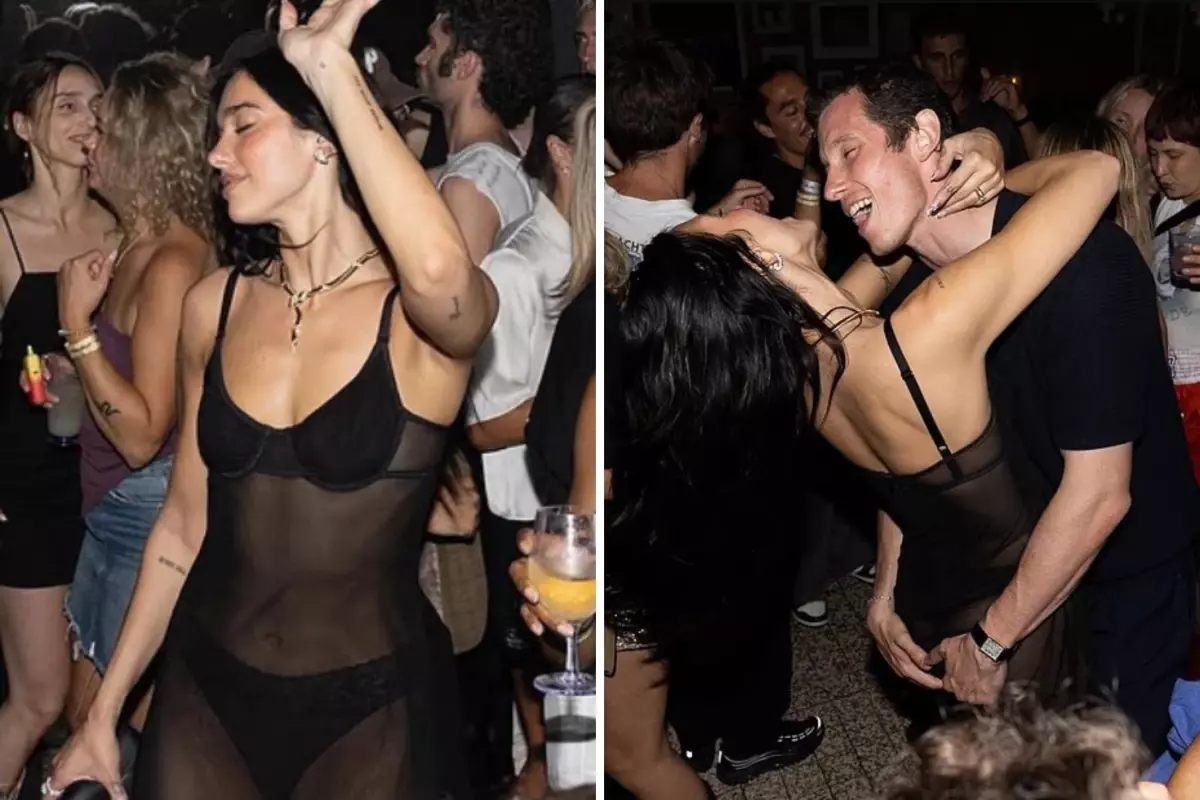 Dua Lipa, katıldığı geceye transparan elbisesi ile damga vurdu