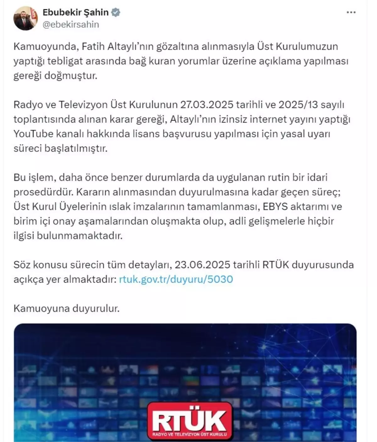 RTÜK'ten Fatih Altaylı'ya Yasal Uyarı Süreci Başlatıldı